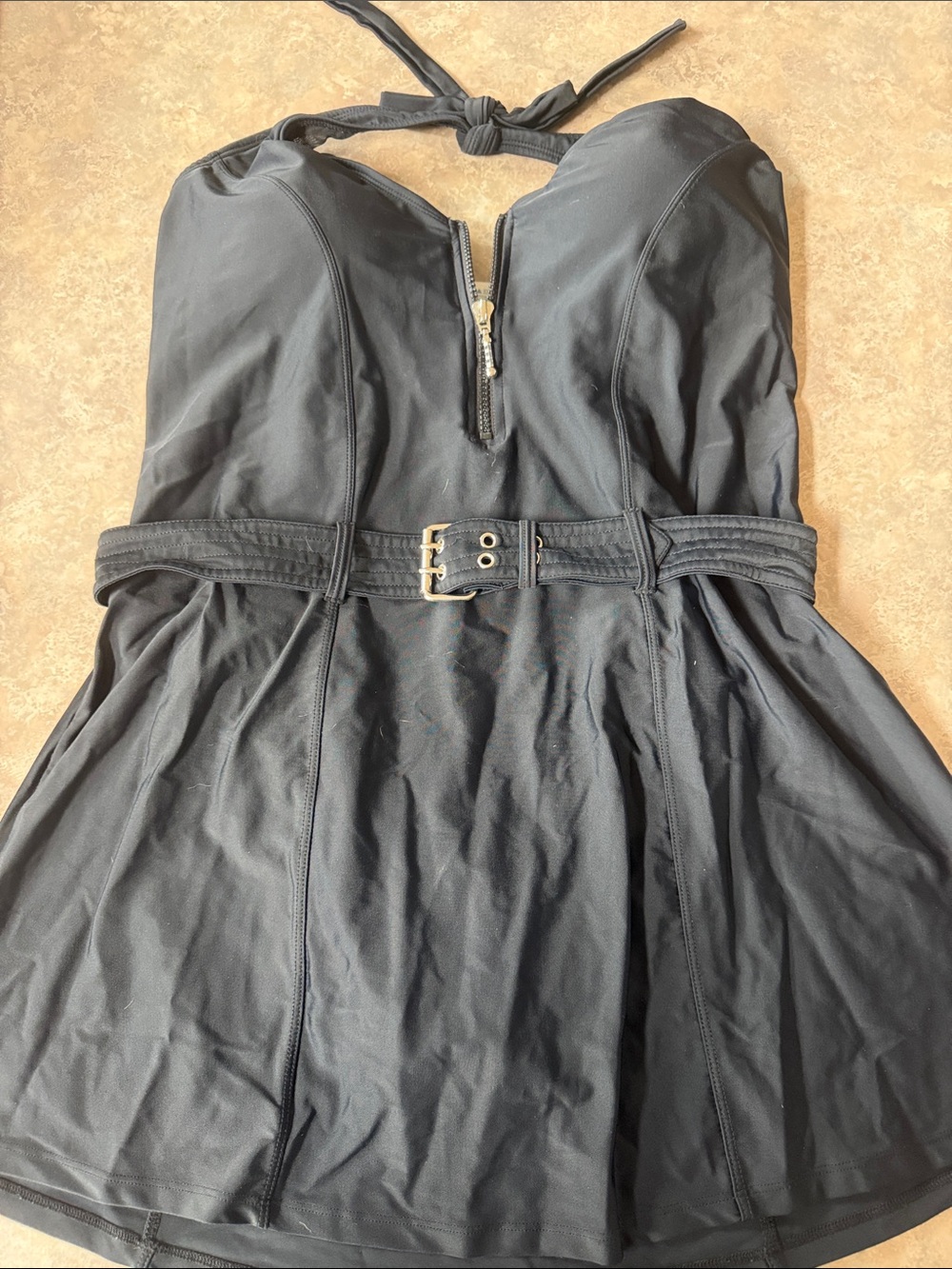 VENUS Black Belted Swim Dress
